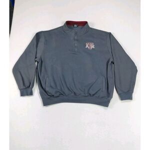 Texas A&M 1/4 Zip Fleece‎ Men's XL Gray Aggies Reveille Gig Em Colosseum College